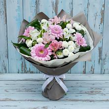 Букет цветов из:  Герберы, Альстромерии и Хризантемы в Чигири