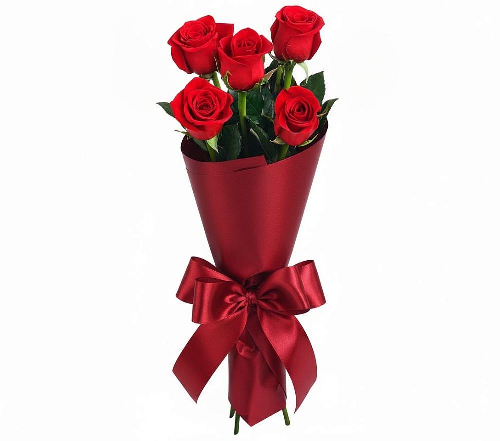 Букет 5 Красных роз Эдлесс Лав в Чигири