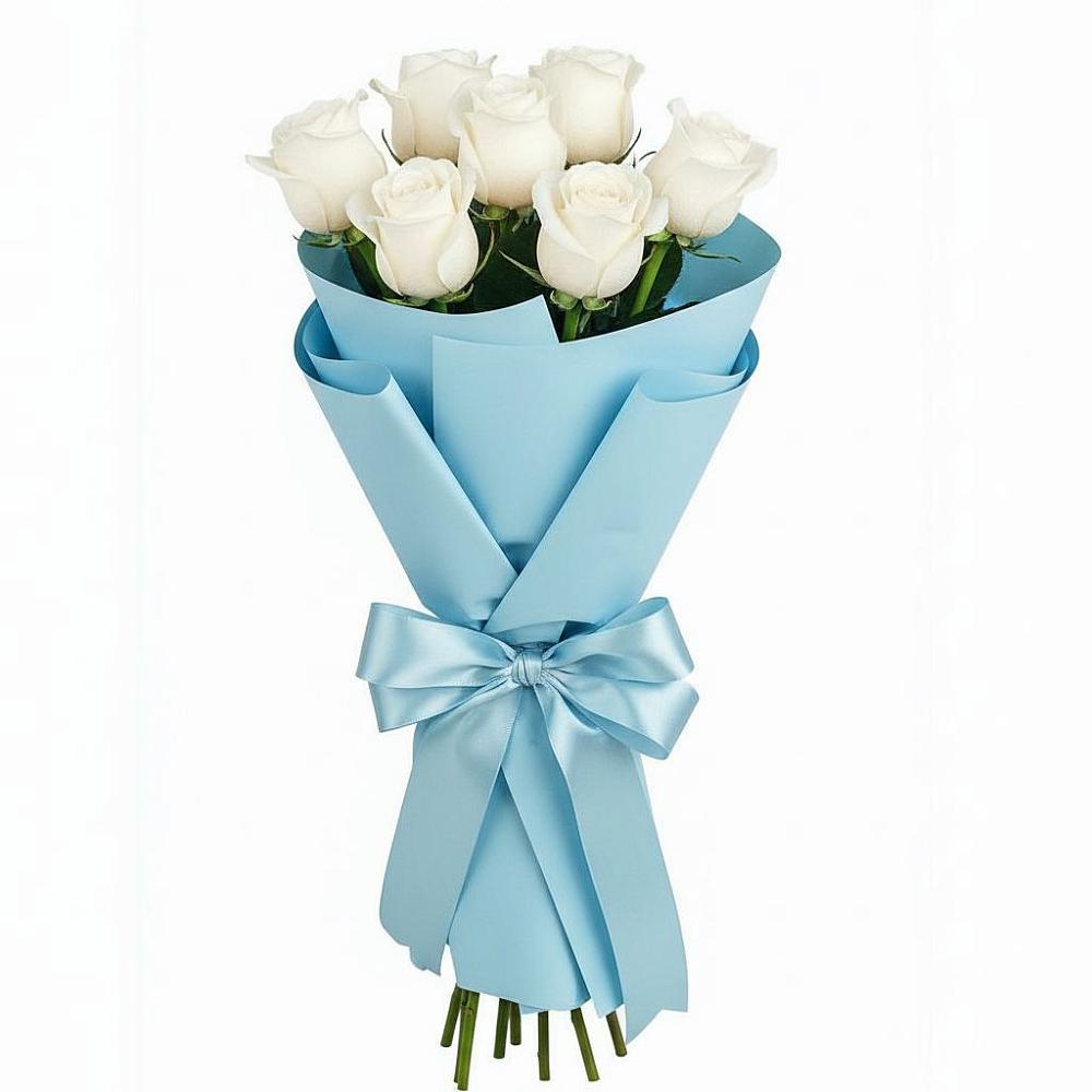 Букет 7 белых роз Проуд в Чигири