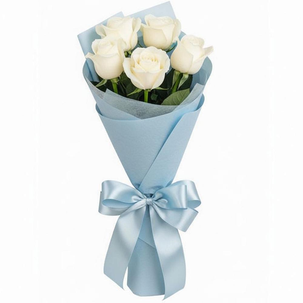 Букет 5 Белых роз Проуд в Чигири