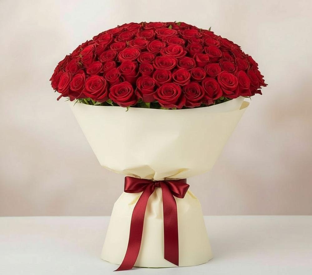 Букет 101 Красная роза Милано в Чигири