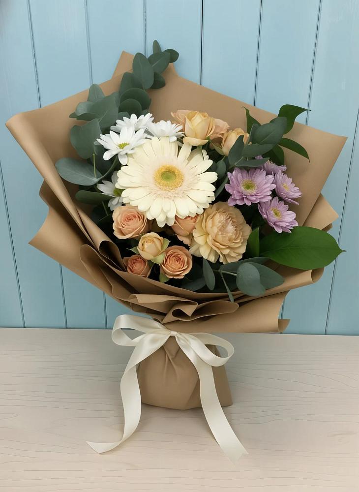 Букет цветов из: Герберы и Хризантемы в Чигири