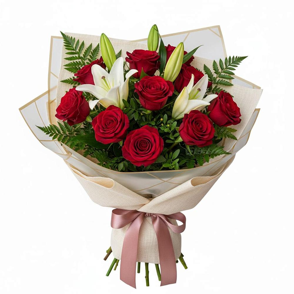 Букет цветов из: Лилии и Розы в Чигири