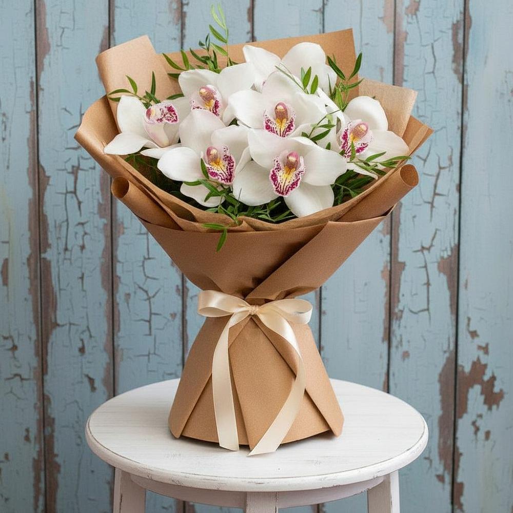 Букет цветов из: Орхидеи и Розы в Чигири