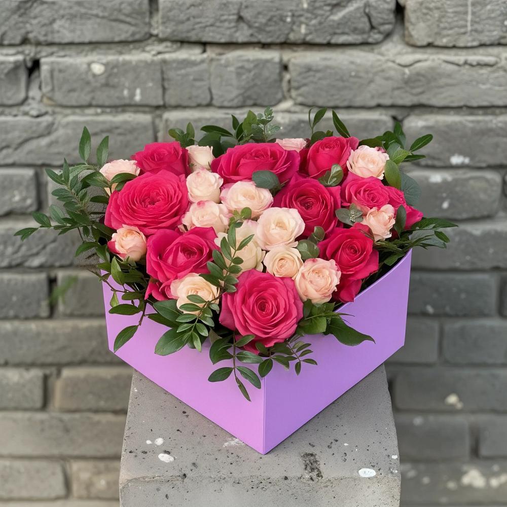 Цветочная композиция из Розы в коробке в Чигири