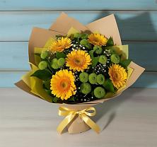Букет цветов из:  Герберы и Хризантемы в Чигири