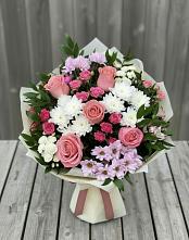 Букет цветов из:  Альстромерии, Гвоздики, Розы и Хризантемы #REPLACE_PRED# Чигири