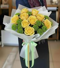 Букет цветов из:  Хризантемы и Розы в Чигири