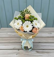 Букет цветов из:  Герберы, Розы и Хризантемы в Чигири