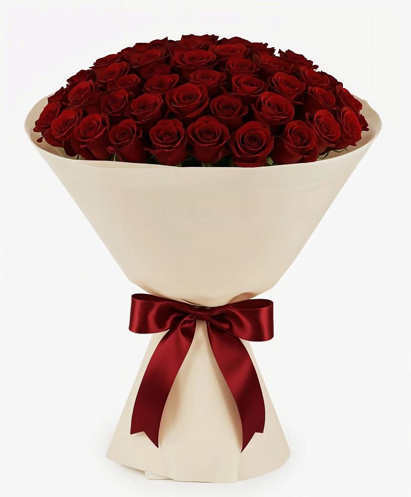 Букет 101 Бордовая роза Блэк Бакарра в Чигири