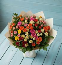 Букет Микс из разноцветных кустовых роз #REPLACE_PRED# Чигири